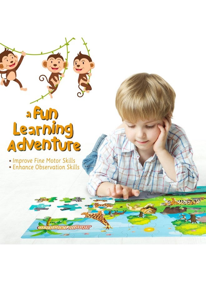 Zigyasaw Kid - Jungle Kingdom Premium Giant Cardboard Floor Puzzle Game|Puzzle Game|Puzzle Size 36 Inches X 24 Inches When Assembled|Pre School Game Equipment - Large Floor Puzzle - 54 Pieces  - Image 4