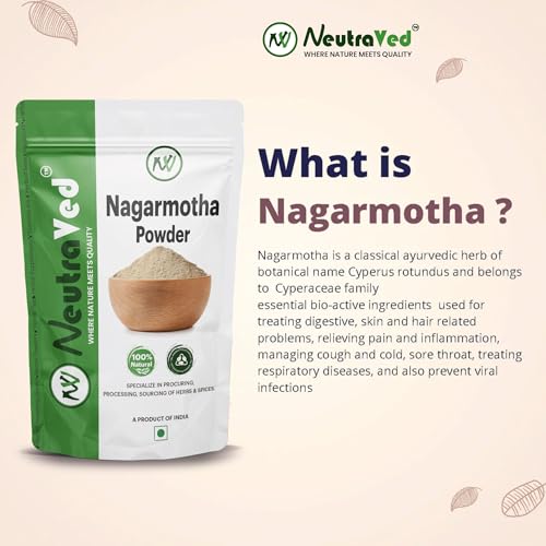 NeutraVed Nagarmotha Powder 100g | Also Know as Nutgrass, Mustak | Stand Up Ziplock Pouch Reusable Pack of one 100g - Image 5