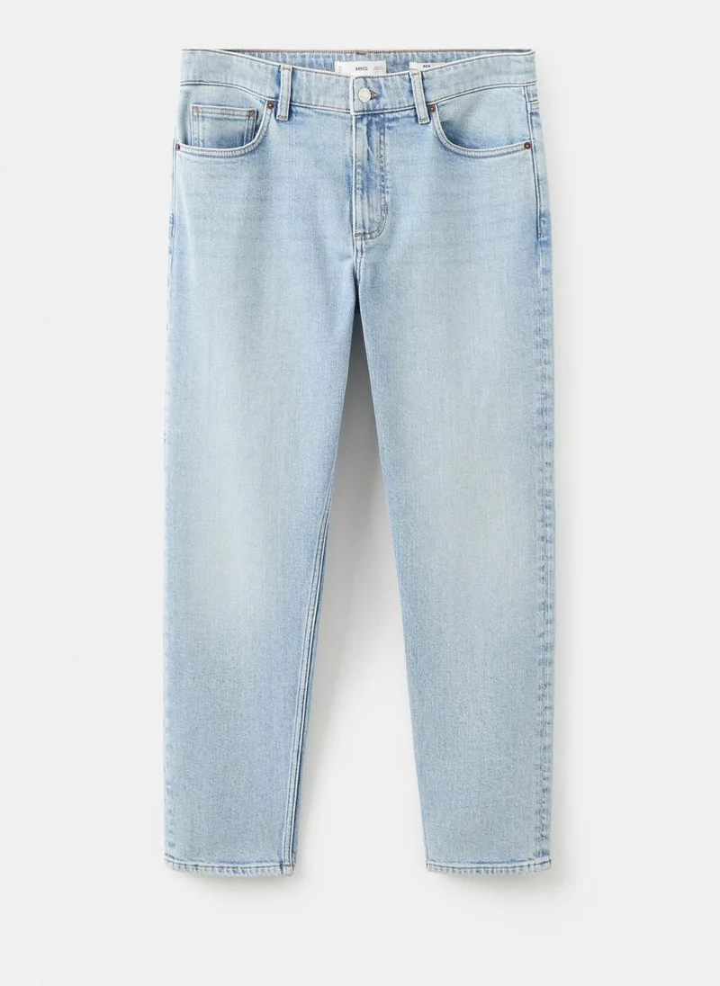 Mango Man  Ben cropped tapered-fit jeans for Men | Best Price UAE