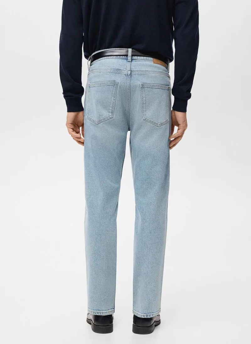 Mango Man Ben cropped tapered-fit jeans