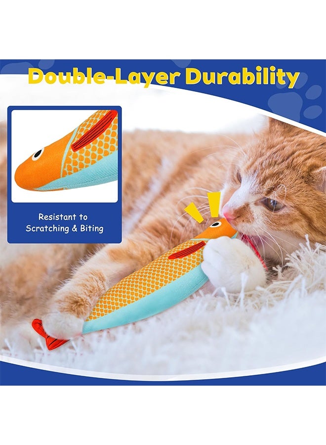 3PCS Cat Toys Fish Catnip Kitten Toys, Cat Chew Toys Rustling Sound for Cats Boredom Relief Teeth Cleaning, Interactive Cat Exercise Soft Pet Toy with Silver Vine Catnip - Image 5