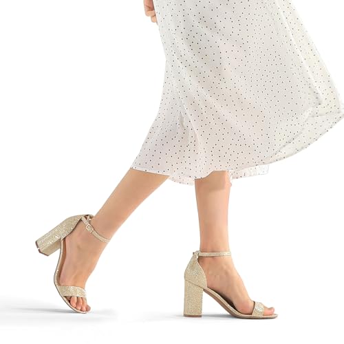 COASIS Women's Chunky Block Heels Open Toe Ankle Strap 3.5 Inch Heeled Sandals - Image 5