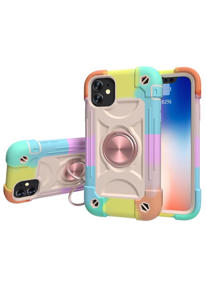 اس-توب جراب لهاتف iPhone 11 مصنوع من السيليكون المقاوم للصدمات + جراب واقٍ من الكمبيوتر مع حامل مزدوج الحلقة - Image 1