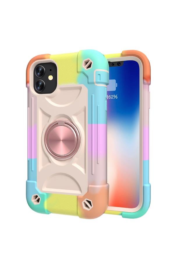 اس-توب جراب لهاتف iPhone 11 مصنوع من السيليكون المقاوم للصدمات + جراب واقٍ من الكمبيوتر مع حامل مزدوج الحلقة - Image 2