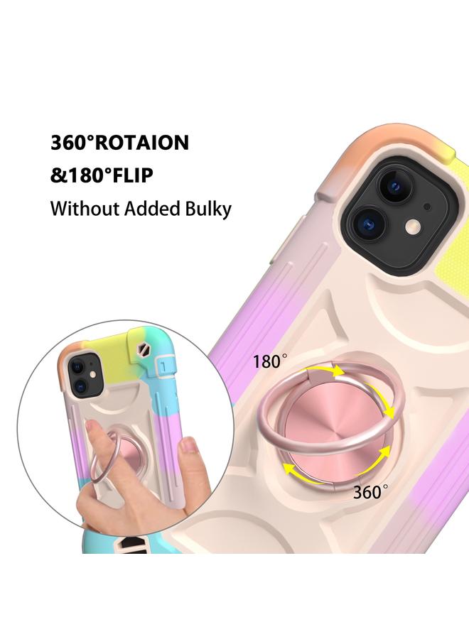 اس-توب جراب لهاتف iPhone 11 مصنوع من السيليكون المقاوم للصدمات + جراب واقٍ من الكمبيوتر مع حامل مزدوج الحلقة - Image 4