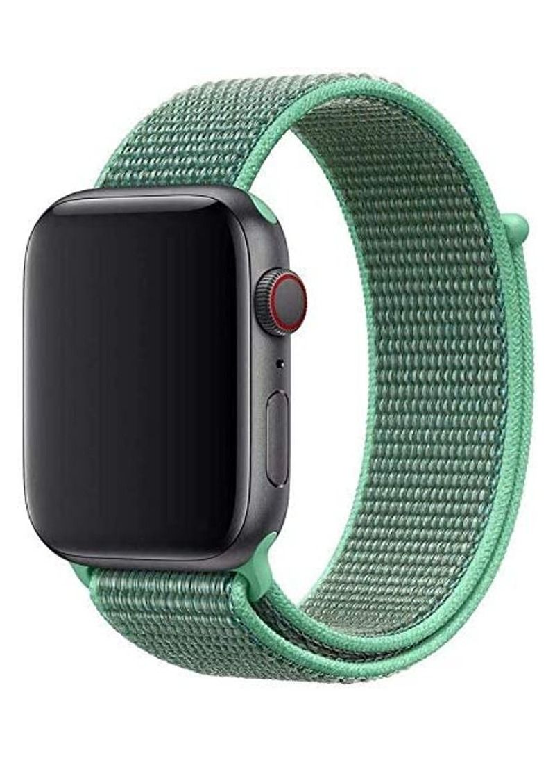 VITION Nylon Sport Band for Apple Watch 45mm 44mm 42mm , Soft Replacement Strap for iWatch Series 7/ 6/ SE/ 5/4/3/2/1 (Green)