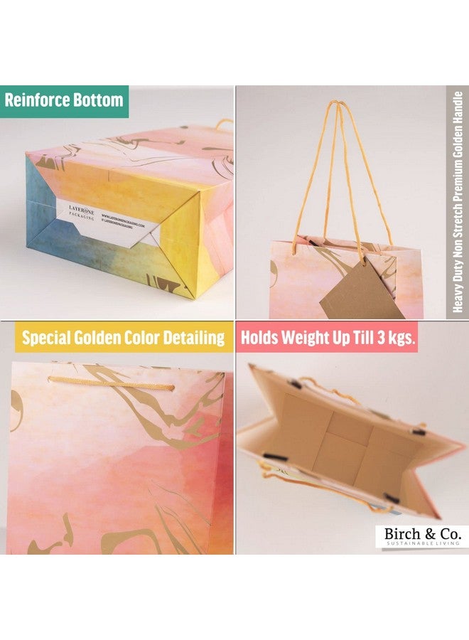 Birch & Co. حقائب هدايا بيرش وشركاه رخامية - ورق، عبوة من، صغيرة - رخام أومبري، متعددة الألوان، 100 قطعة - Image 3