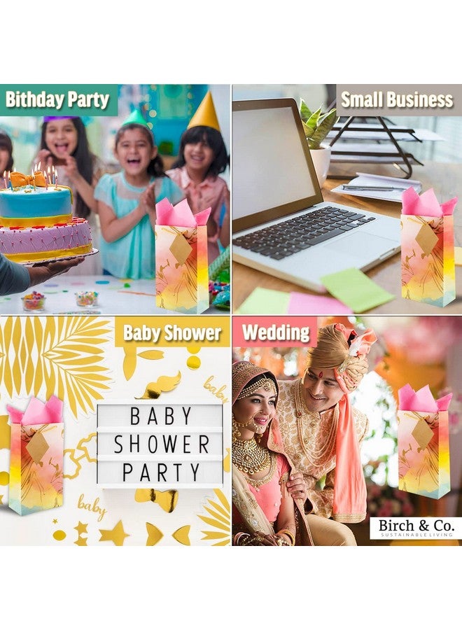 Birch & Co. حقائب هدايا بيرش وشركاه رخامية - ورق، عبوة من، صغيرة - رخام أومبري، متعددة الألوان، 100 قطعة - Image 5