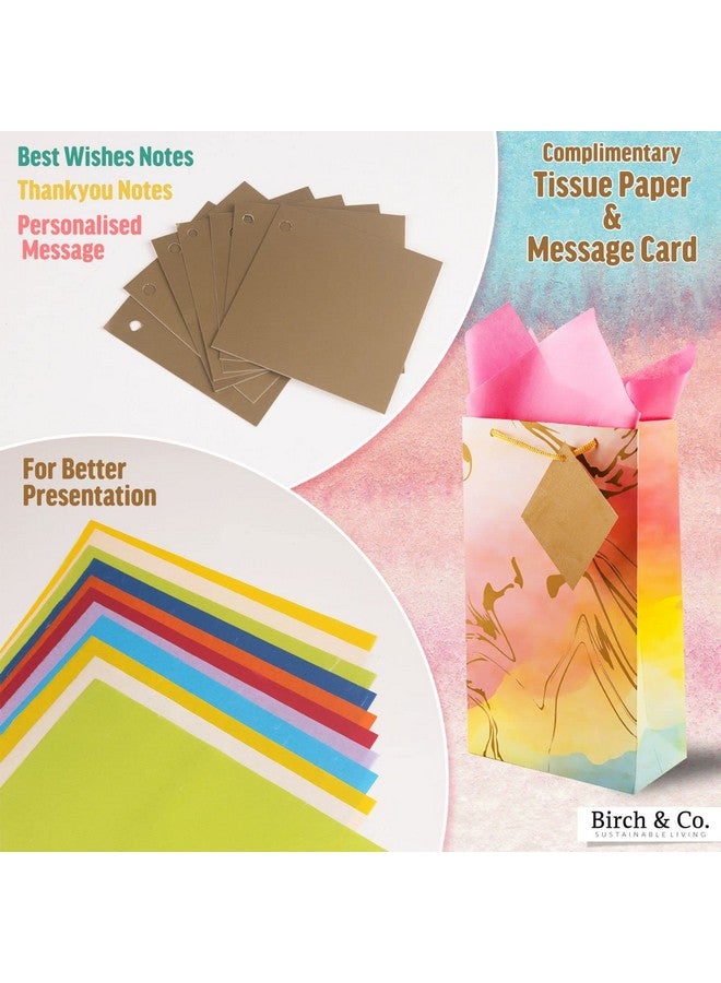 Birch & Co. حقائب هدايا بيرش وشركاه رخامية - ورق، عبوة من، صغيرة - رخام أومبري، متعددة الألوان، 100 قطعة - Image 4
