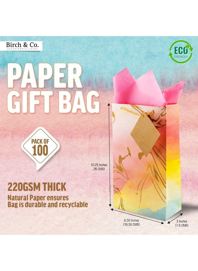 Birch & Co. حقائب هدايا بيرش وشركاه رخامية - ورق، عبوة من، صغيرة - رخام أومبري، متعددة الألوان، 100 قطعة - Image 2