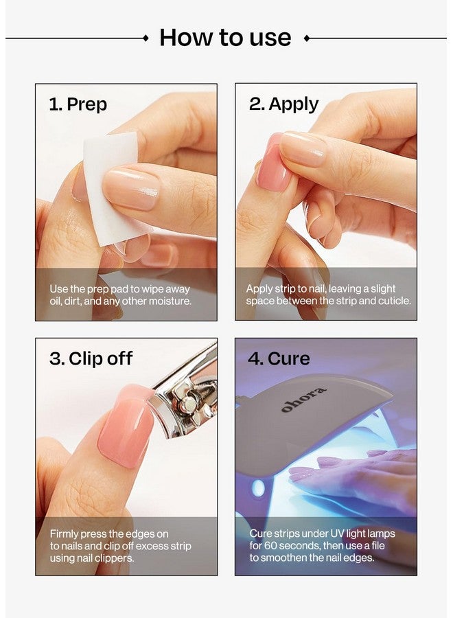 اوهورا شرائح أظافر جل شبه معالجة من أوهورا (لون حورية البحر الوردي) - تعمل مع أي مصباح أظافر، بجودة الصالون، تدوم طويلاً، سهلة الاستخدام والإزالة - تتضمن 2 وسادة تحضير، مبرد أظافر وعصا خشبية - Image 5