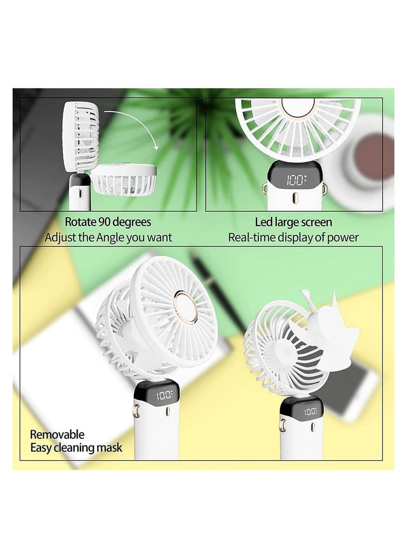 Mini Handheld Fan,Foldable Mini Fan,Portable Personal Fan,90° Adjustable,USB Rechargeable