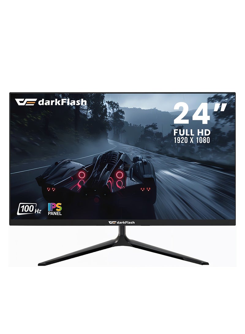 DarkFlash Darkflash G243FW 24-inch IPS Panel FHD 100Hz Gaming Monitor/Office Monitor, Clear Vision Processor, Eye Care Technology, CDC Dimming Technology, Built-In HDMI & VGA Port Monitor - Image 1
