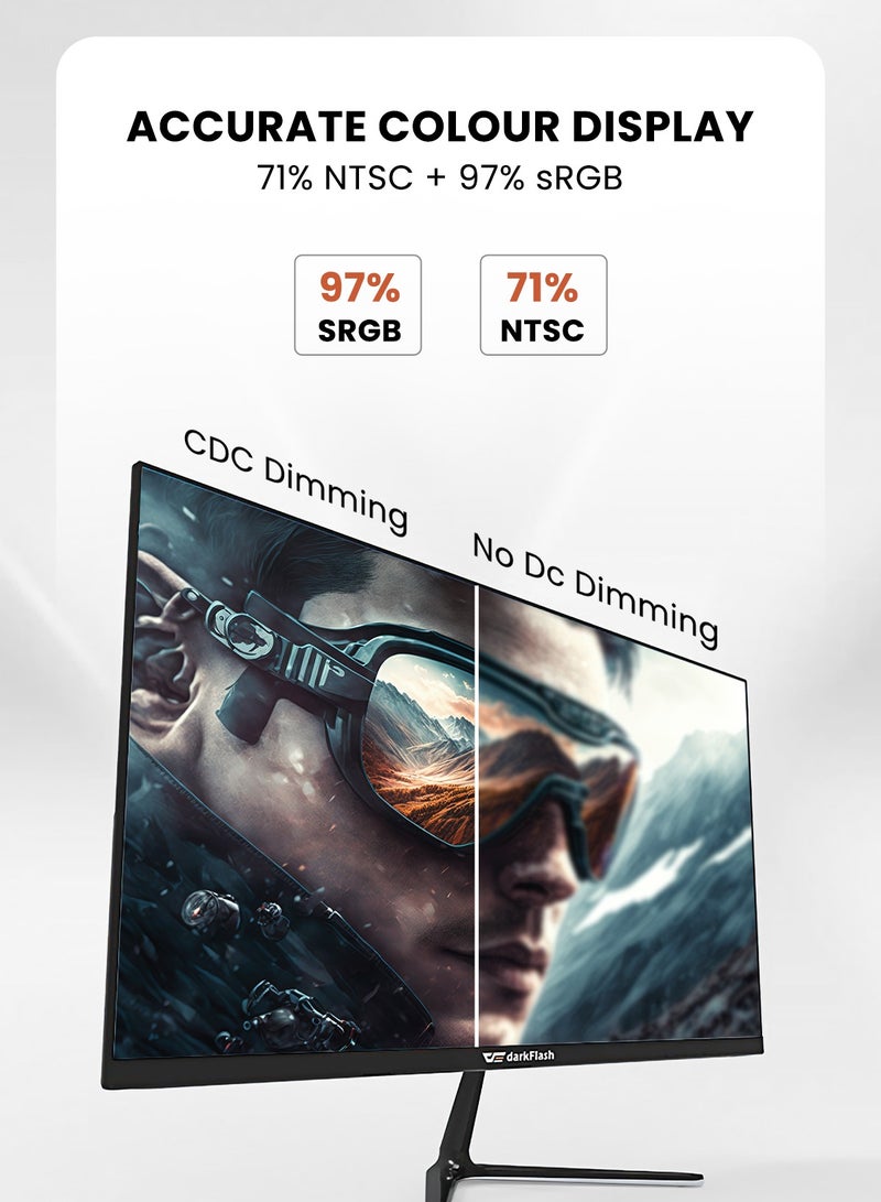 DarkFlash Darkflash G243FW 24-inch IPS Panel FHD 100Hz Gaming Monitor/Office Monitor, Clear Vision Processor, Eye Care Technology, CDC Dimming Technology, Built-In HDMI & VGA Port Monitor - Image 3