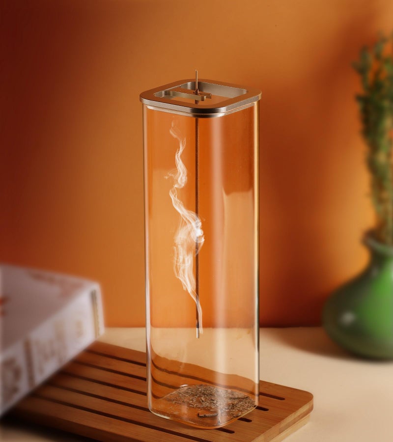 Eavida Insence-Stick Holder [Anti-Ash Flying], Modern Incense Burner Holder with Removable Glass Ash Catcher, for Home Decor Yoga Meditation - Image 3