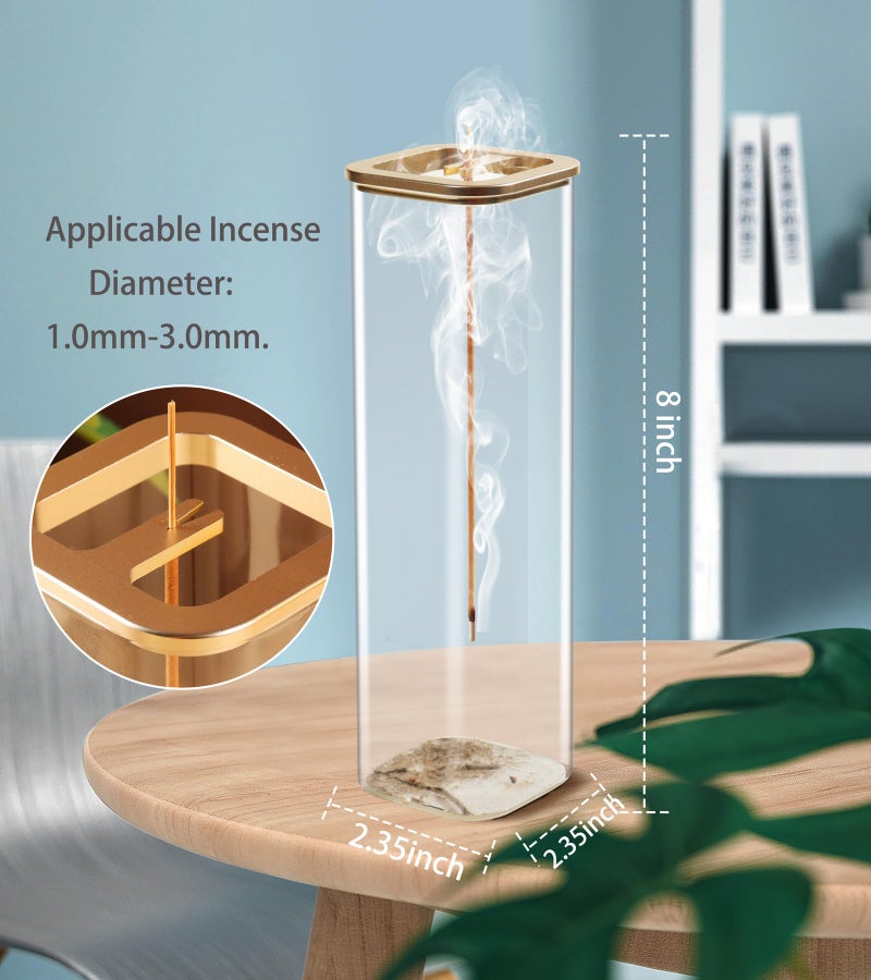 Eavida Insence-Stick Holder [Anti-Ash Flying], Modern Incense Burner Holder with Removable Glass Ash Catcher, for Home Decor Yoga Meditation - Image 4