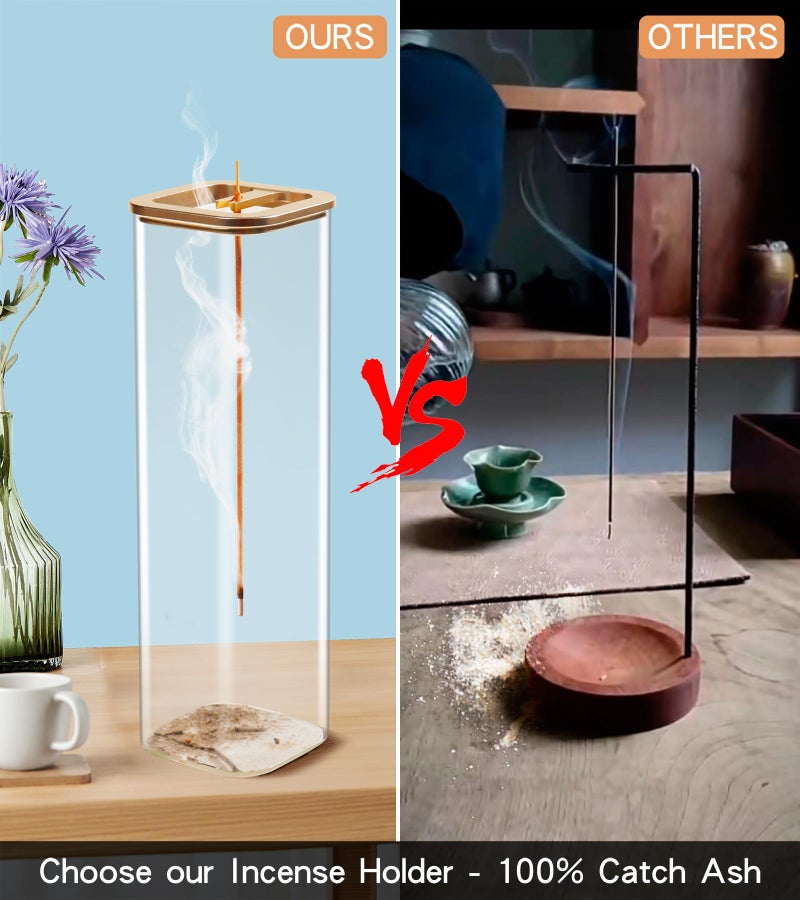 Eavida Insence-Stick Holder [Anti-Ash Flying], Modern Incense Burner Holder with Removable Glass Ash Catcher, for Home Decor Yoga Meditation - Image 5
