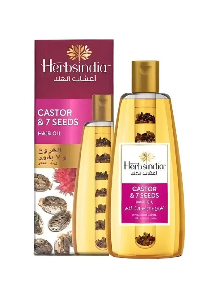 هيربس إنديا زيت الشعر بالخروع و 7 بذور - 180 مل