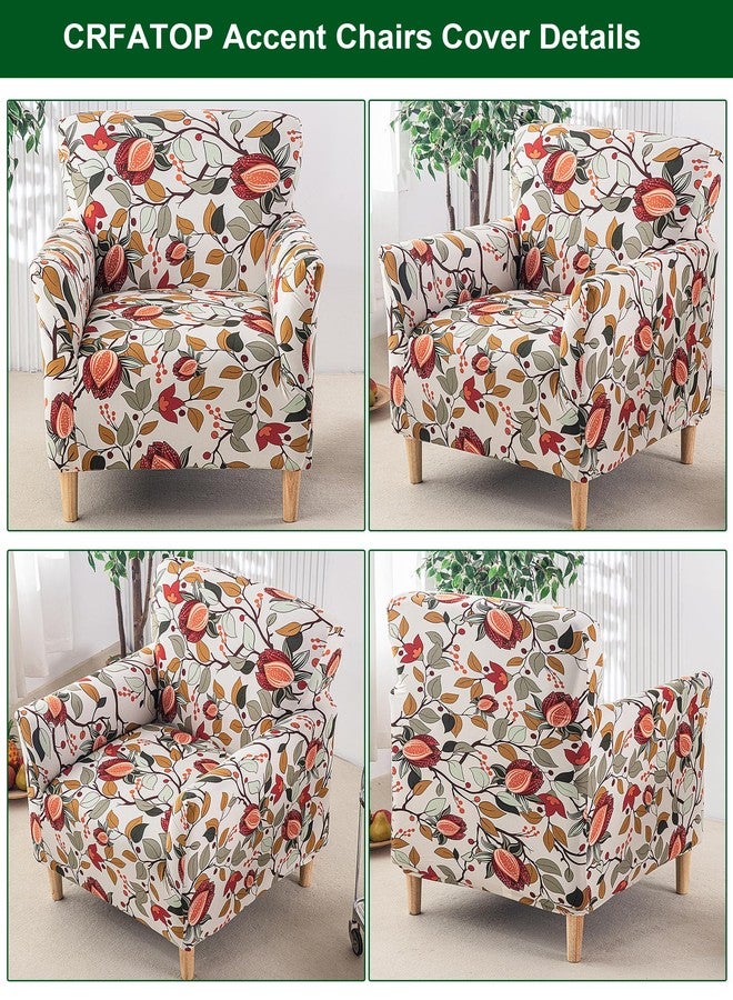 CRFATOP Printed Stretch Chair Slipcovers with Arms for Living Room 1 Piece Accent Chair Covers Soft Banquet Chair Covers Saucer Armchair Furniture Protector Office Reception Reading Sofa,A52 - Image 3