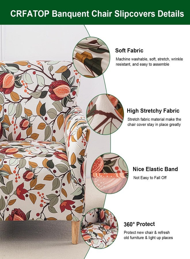 CRFATOP Printed Stretch Chair Slipcovers with Arms for Living Room 1 Piece Accent Chair Covers Soft Banquet Chair Covers Saucer Armchair Furniture Protector Office Reception Reading Sofa,A52 - Image 4