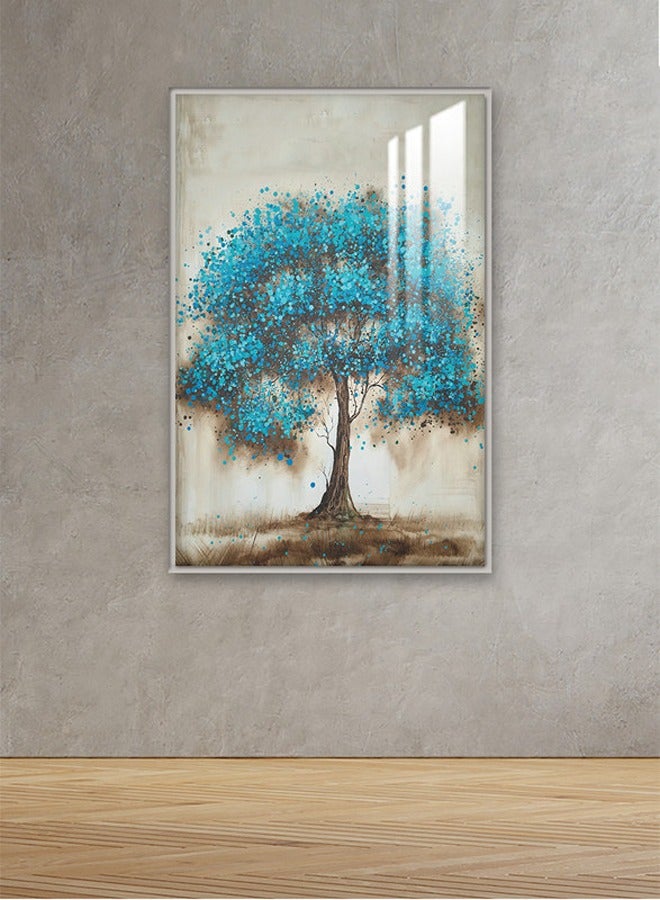 ماركتنا لوحة جدارية120×80سم مع برواز فضي وطبقة اكريلك شفاف بتصميم تجريدي - Image 1