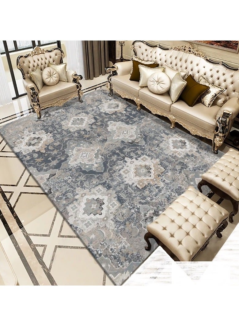 Loquat Polyester Fiber Machine Washable Persian Style Carpet - Image 1