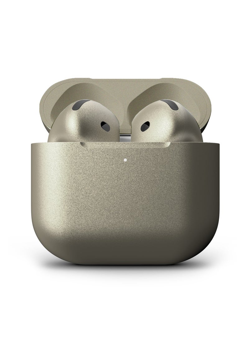 Craft - MERLIN CRAFT CUSTOMIZED APPLE AIRPODS 4 NATURAL TITANIUM - Image 1