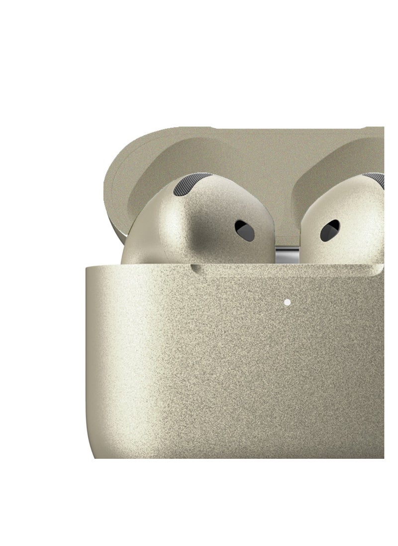 Craft - MERLIN CRAFT CUSTOMIZED APPLE AIRPODS 4 NATURAL TITANIUM - Image 1