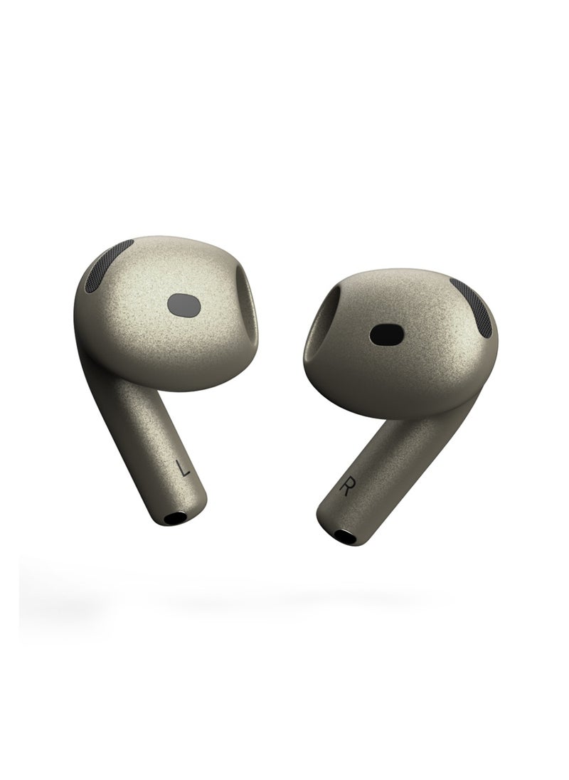 Craft - MERLIN CRAFT CUSTOMIZED APPLE AIRPODS 4 NATURAL TITANIUM - Image 1