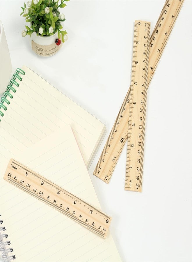 Vesslam 3 Pack Wooden Ruler Set, 6, 8, 12 Inch Rulers, High-Quality Metric Ruler, Easy to Read, mm, Sturdy and Durable Straight Edge for Drawing, Home, Office, Engineering - Image 4