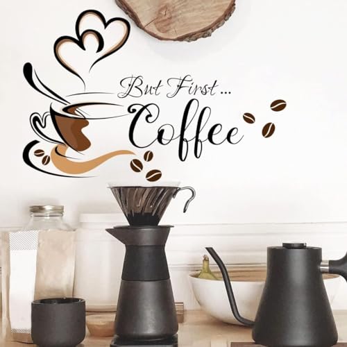iMagitek Black Coffee Wall Decals Peel and Stick Coffee Tea Cup Latte Art Wall Stickers Coffee Signs for Bar Cafe Pub - Image 2