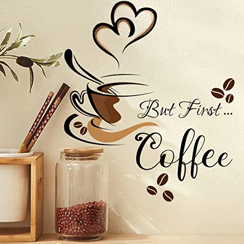 iMagitek Black Coffee Wall Decals Peel and Stick Coffee Tea Cup Latte Art Wall Stickers Coffee Signs for Bar Cafe Pub - Image 4
