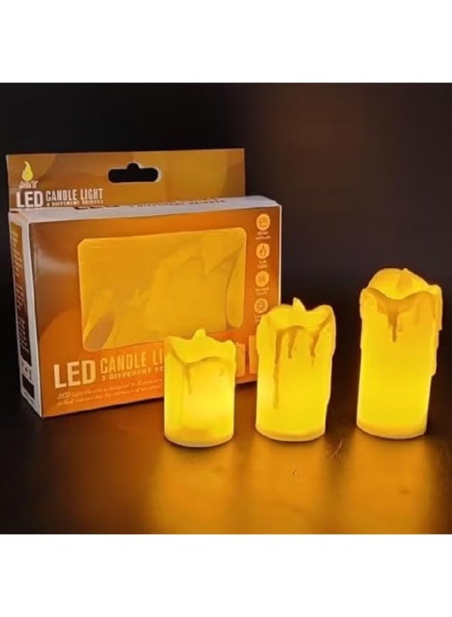 3 pieces - Flameless & Smokeless LED Decorative Candles - Image 3