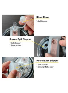 XICEN Spill Proof Stopper Set for Stanley Cup1.0 2.0 40oz 30oz Accessories Including Straw Cover Cap Fix Leak Stopper and Lid Spill Plug  - Image 5
