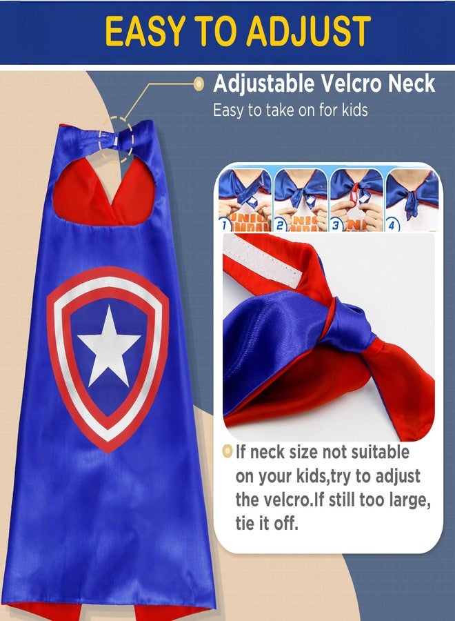 Mizzuco Kids Superhero Cape and Mask Set,Dress Up Costume with Slap Bracelets,5 Pack Perfect for Birthday Patry,Halloween Cosplay - Image 4