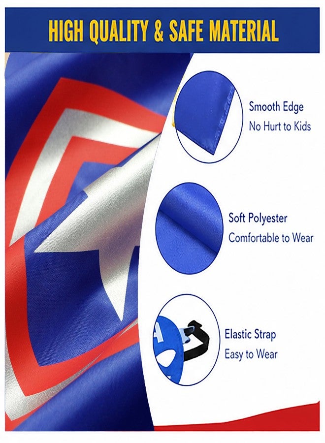 Mizzuco Kids Superhero Cape and Mask Set,Dress Up Costume with Slap Bracelets,5 Pack Perfect for Birthday Patry,Halloween Cosplay - Image 3