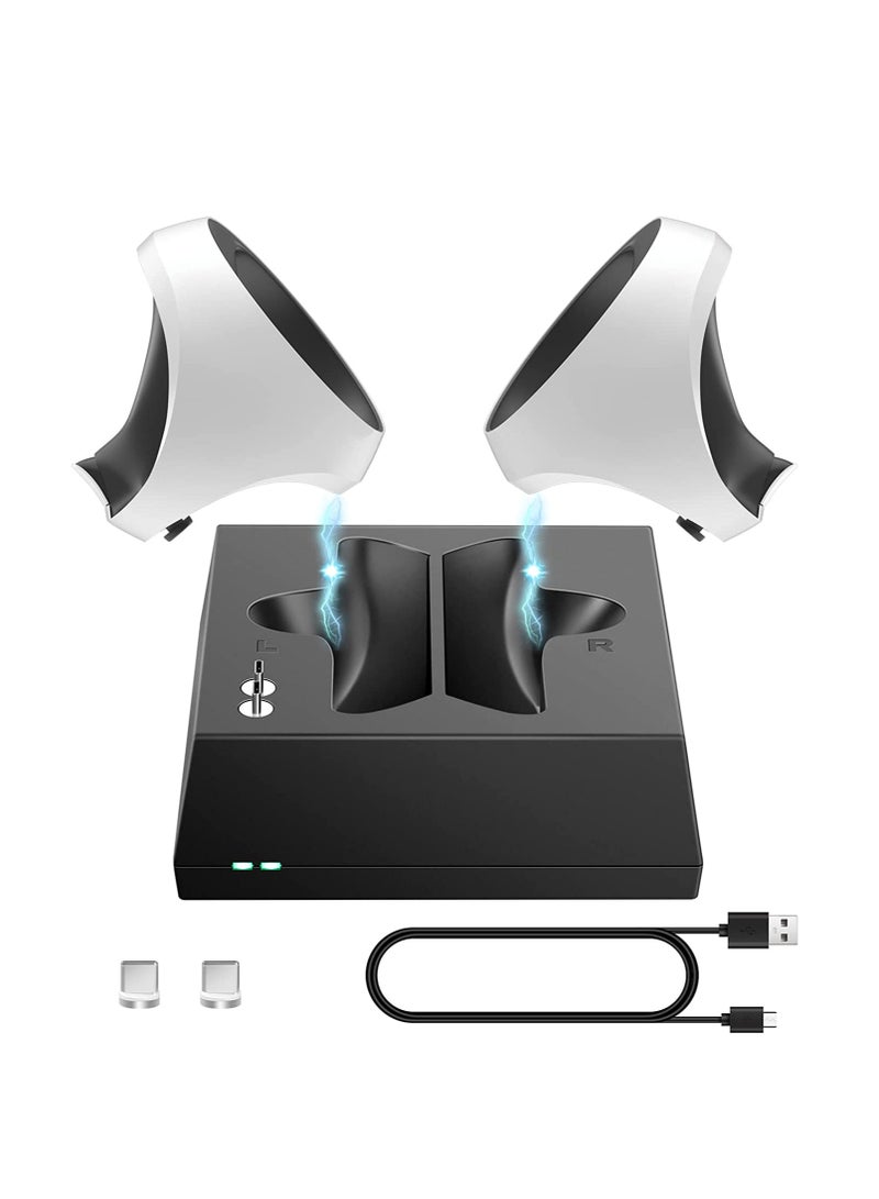 Excefore VR Charging Stand Compatible with PS VR2 Controller Accessories Fast Type-C Magnetic Wireless Charging Station 2 Charge Heads with LED Indicator - Image 1