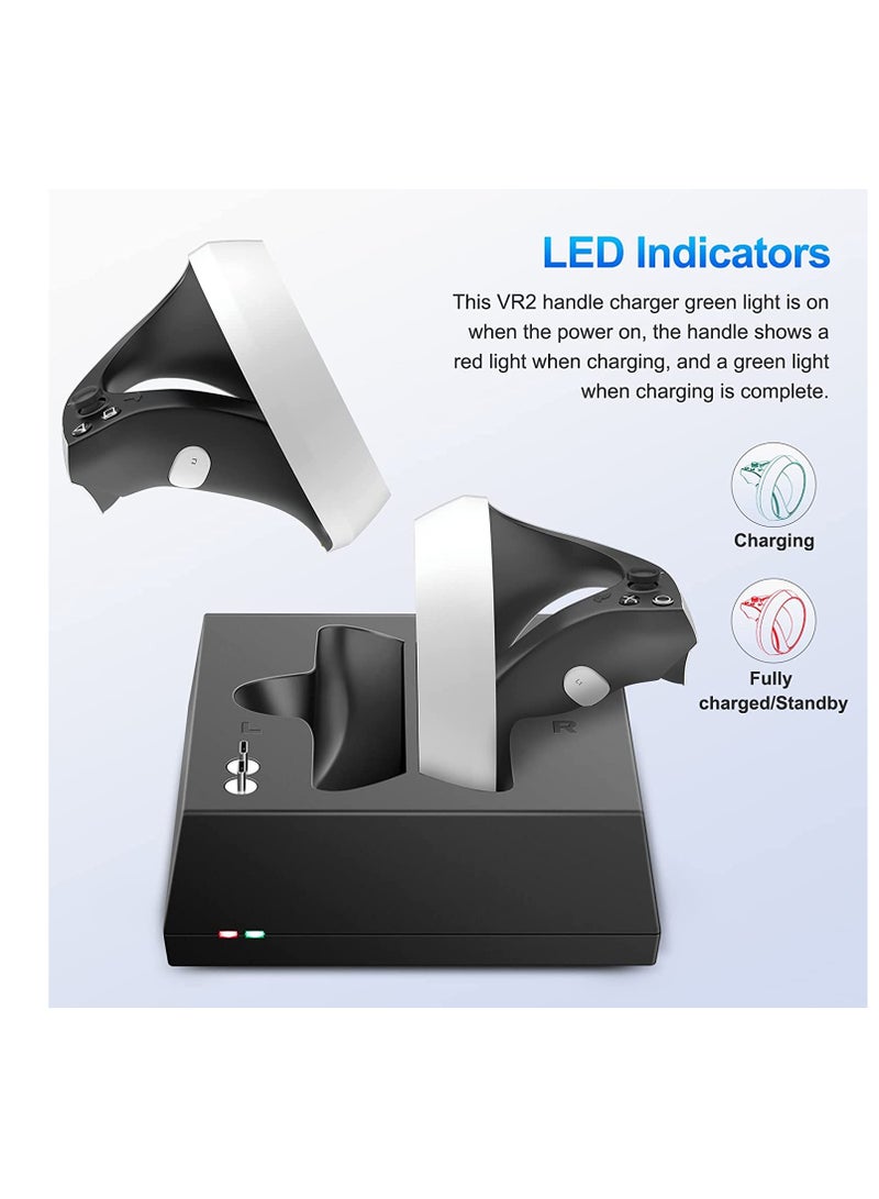 Excefore VR Charging Stand Compatible with PS VR2 Controller Accessories Fast Type-C Magnetic Wireless Charging Station 2 Charge Heads with LED Indicator - Image 2