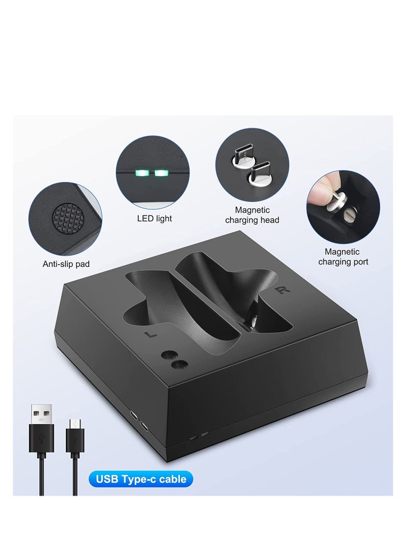 Excefore VR Charging Stand Compatible with PS VR2 Controller Accessories Fast Type-C Magnetic Wireless Charging Station 2 Charge Heads with LED Indicator - Image 5