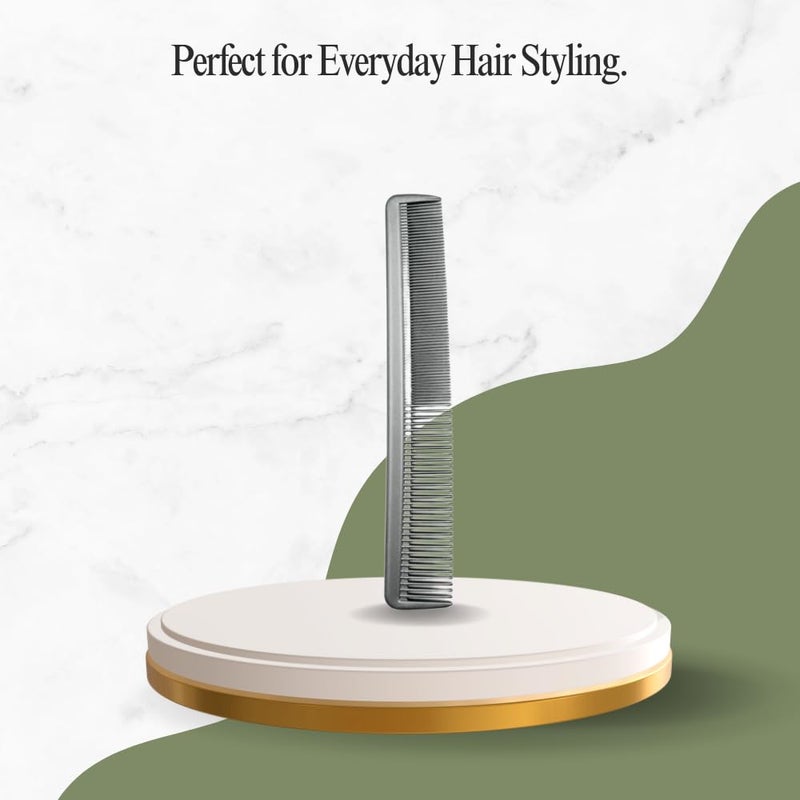 COMBELLE Professional Wide Tooth Detangling Comb for Women & Men | Durable Black Plastic Anti-Breakage Shampoo Comb | Smooth Rounded Teeth for Curly, Thick & Wet Hair (Metallic Silver) - Image 4