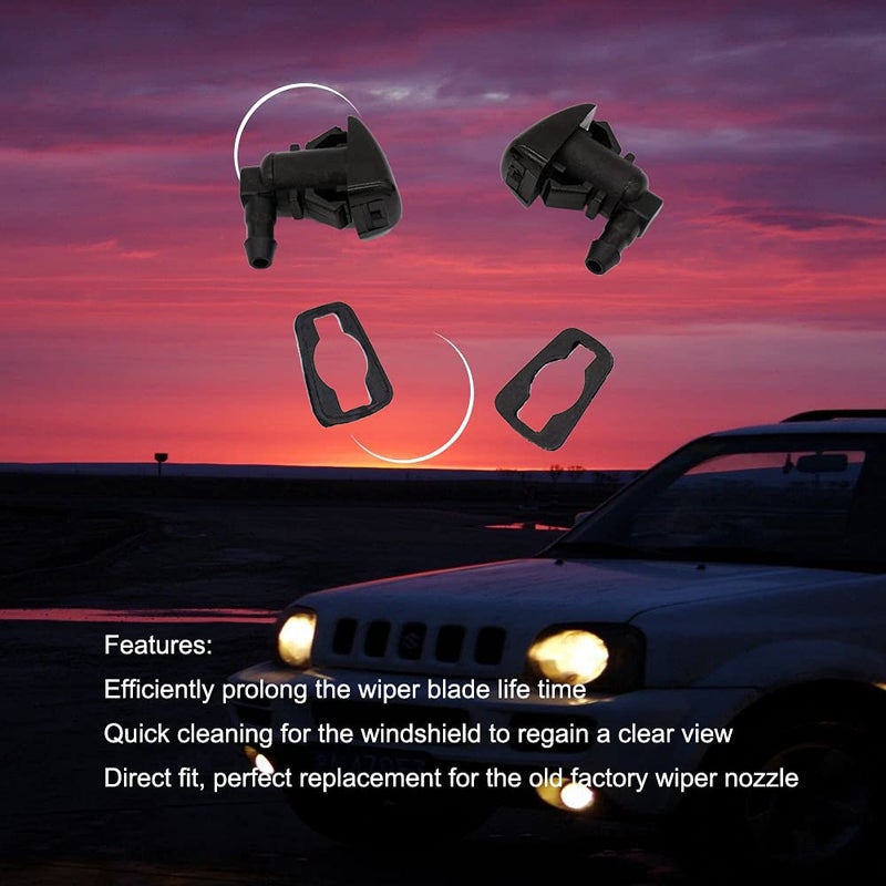 Syconeer Pack of 2 Windshield Washer Nozzle Kit Windshield Washer Squirter Nozzle Kit Wiper Spray Nozzle for 2011-2015 Ford F250 F350 F450 F550 Replace OE BC3Z-17603-A BC3Z17603A - Image 3