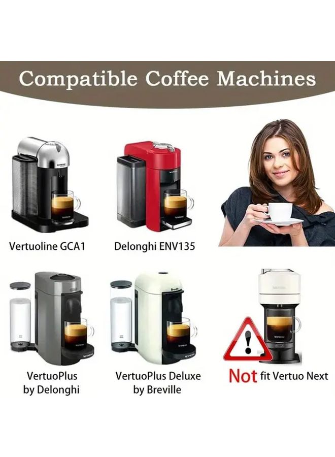 VertuoLine علب القهوة القابلة لإعادة الاستخدام 5 عبوات كبسولات قابلة لإعادة التعبئة 7.78 أونصة أسود و 5.07 أونصة بني - Image 4
