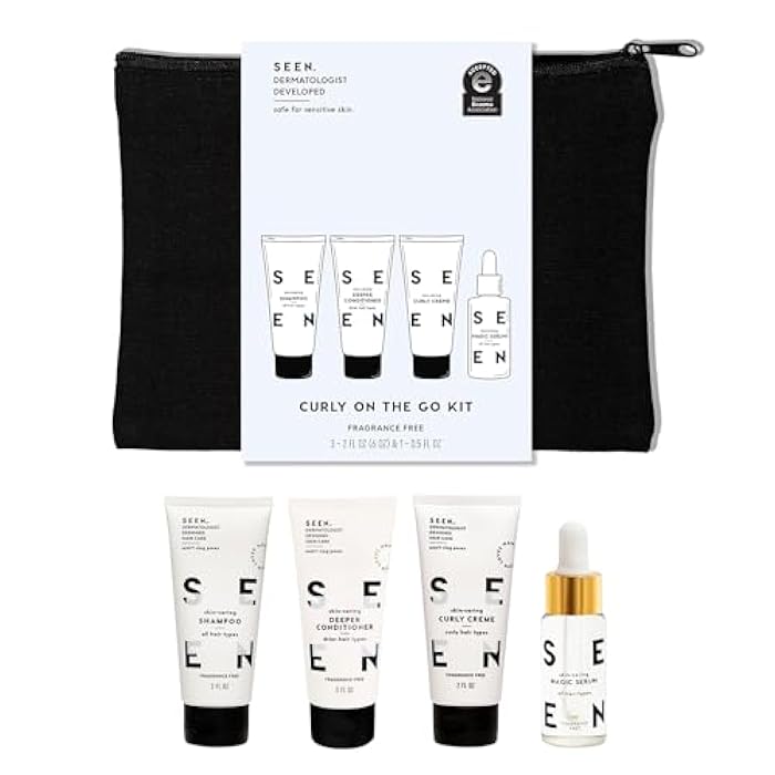 SEEN Curly On The Go Kit, Fragrance Free - Non-Comedogenic & Safe for Sensitive Skin - Curl-Defining Styling Hair Bundle - Anti Frizz - Heat Protectant - Image 1