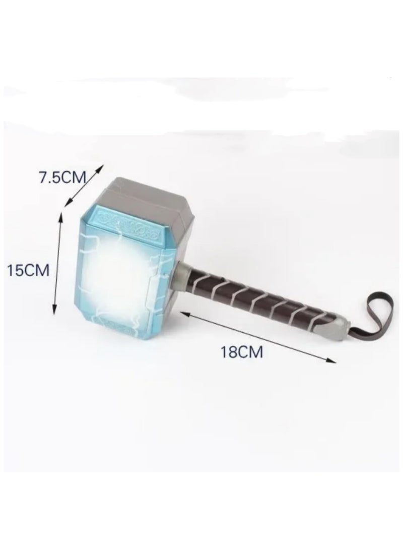 Child Cosplay Superhero Thor LED Light Luminous Sounding Hammer Quake Model Toy for Costume Party Stage Show Gift One Size - Image 2