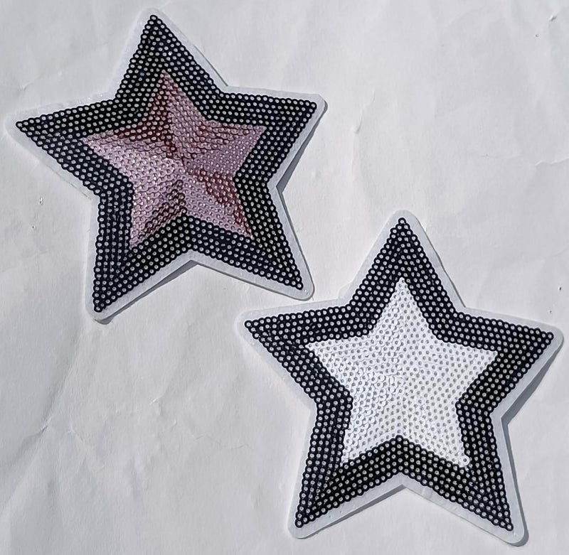 PARAKH Parakh Magenta Black White Star Sequence Stitching Patches 1 Star Each Total 2 Pieces - Image 3