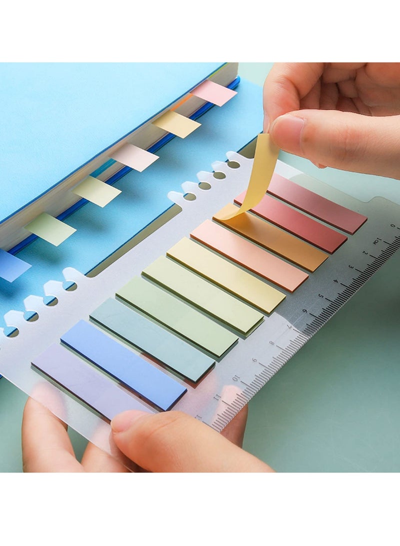 SOLARAE Index Tabs with Ruler, 1140 Pcs Sticky Notes Flags Colored Page, Writable and Positionable Book  for School, Office, Markers, Reading, Learning, Classify Files - Image 3