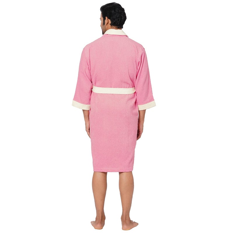 Spaces 100% COTTON Bath Robe HIGH ABSORBENCY QUICK TO DRY LIGHT WEIGHT SMART COLOR(SOLID LARGE)-PINK - Image 2