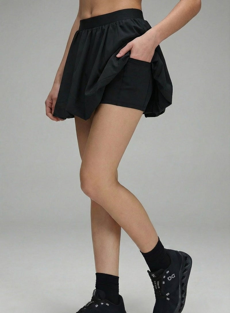 SVL Padel & Tennis Skirt with Built-in Shorts and Pocket - Black - SVL - Image 3