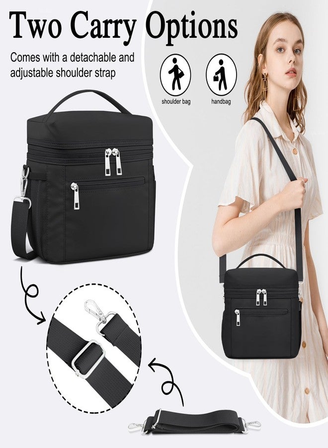 DALINDA Lunch Bag Women, Lightweight Insulated Lunch Bag, Leakproof Cooler Bag with Adjustable Shoulder Strap, Reusable Waterproof Lunch Box for Work, Office, Picnic, Travel(Black) - Image 5
