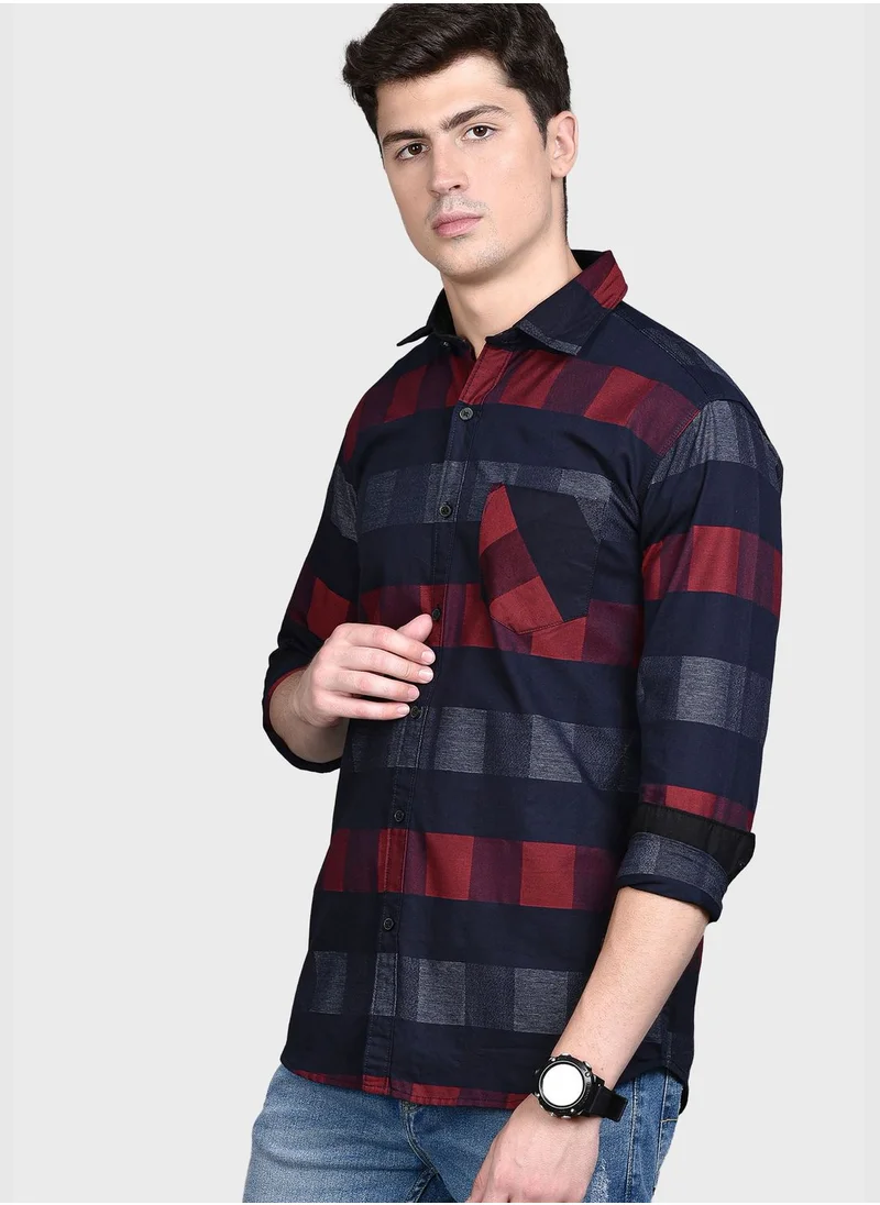 Campus Sutra Checked Regular Fit Shirt